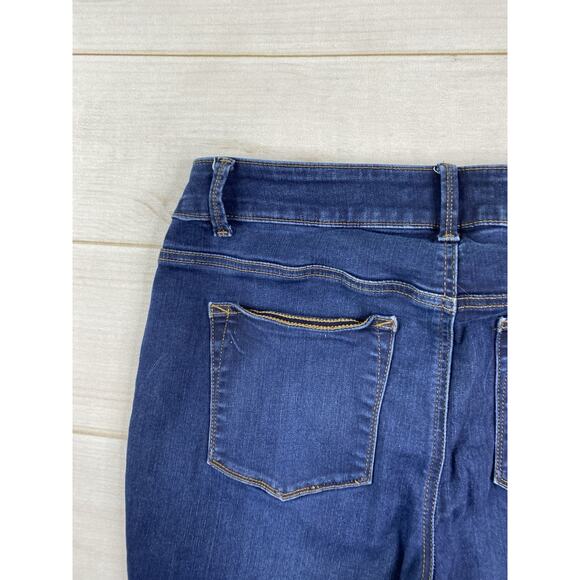 Maurices High Rise Jeans Womens 14W Dark Wash Button Fly Tapered Jegging Stretch - Picture 10 of 10